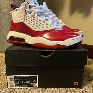 Red and White Jordan Maxin 200 (GS) Sneakers